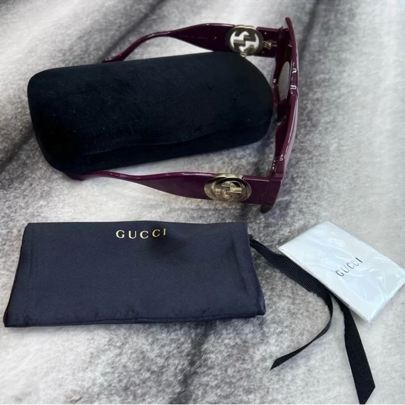 Gucci GG Logo Luxury Chocolate Brown Square Sunglasses GG1022S - Picture 10 of 11